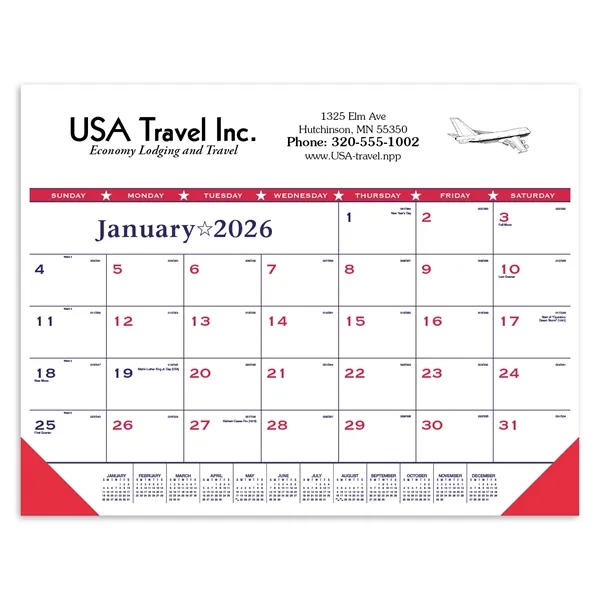 Triumph® Calendars Patriotic Desk Pad with Vinyl Corners - Triumph® Calendars Patriotic Desk Pad with Vinyl Corners - Image 10 of 13