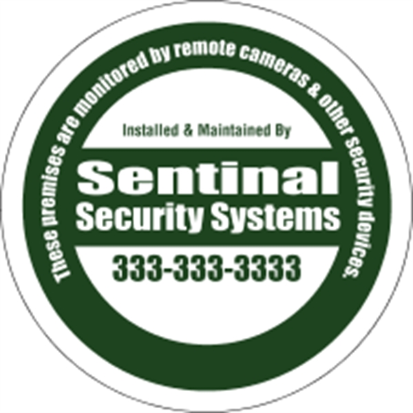 Circle Security Decal - White Vinyl - Circle Security Decal - White Vinyl - Image 0 of 1
