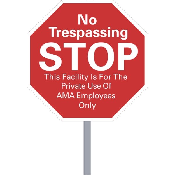 Octagon Security Sign - White Poly