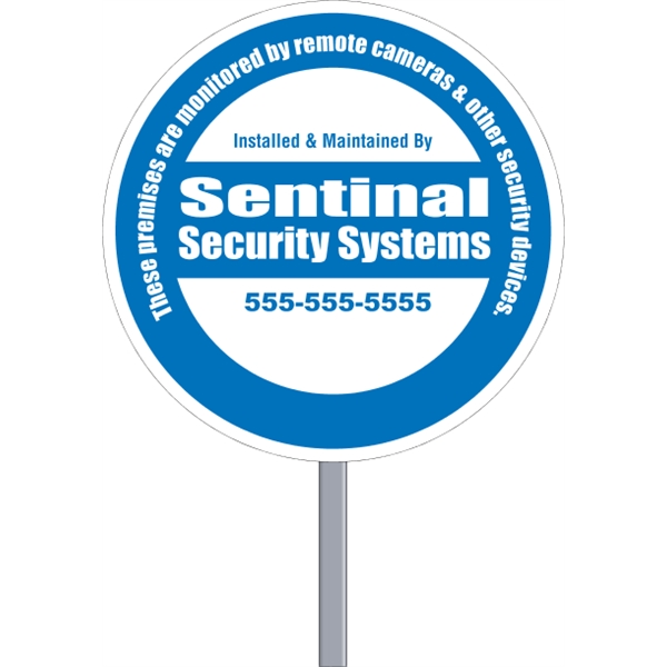 Circle Security Sign - White Poly