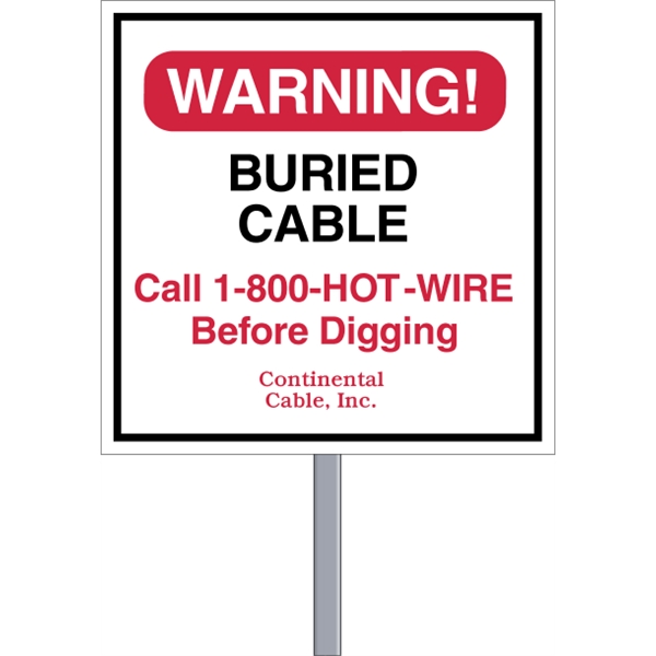 Square Security Sign - White Poly