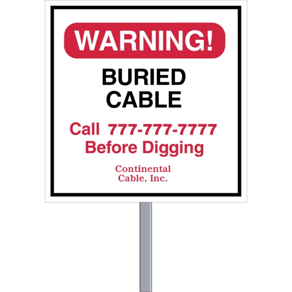 Square Security Sign - White Poly