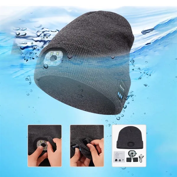 Wireless Winter Warm Knitted Beanie Hat with LED Light - Wireless Winter Warm Knitted Beanie Hat with LED Light - Image 1 of 2