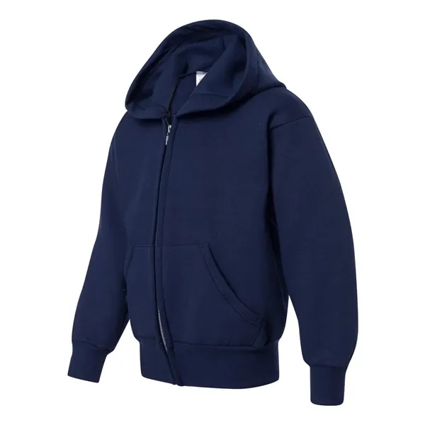 Hanes Youth EcoSmart® Full-Zip Hooded Sweatshirt - Hanes Youth EcoSmart® Full-Zip Hooded Sweatshirt - Image 10 of 11