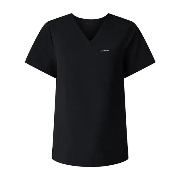Jaanuu Women's Rhena Essential 1-Pocket Scrub V-Neck Top - Jaanuu Women's Rhena Essential 1-Pocket Scrub V-Neck Top - Image 1 of 12