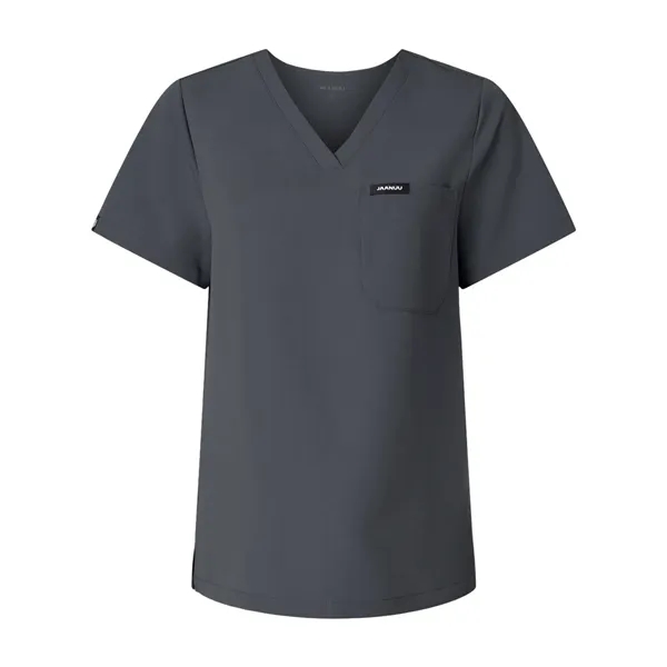 Jaanuu Women's Rhena Essential 1-Pocket Scrub V-Neck Top - Jaanuu Women's Rhena Essential 1-Pocket Scrub V-Neck Top - Image 5 of 12