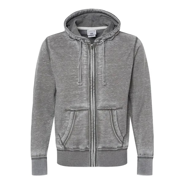 Custom J. America Men's Vintage Zen Fleece Full-Zip Hooded Sweat...