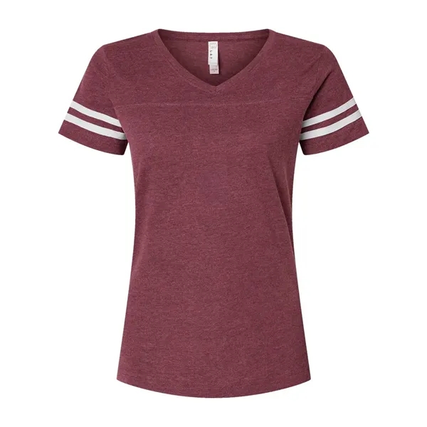 LAT Women's Football V-Neck Fine Jersey Tee - LAT Women's Football V-Neck Fine Jersey Tee - Image 3 of 24