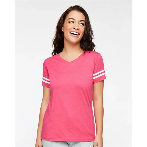 LAT Women's Football V-Neck Fine Jersey Tee