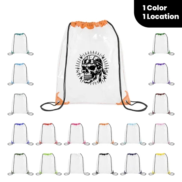 Clear Drawstring Cinch Backpack - Clear Drawstring Cinch Backpack - Image 0 of 1