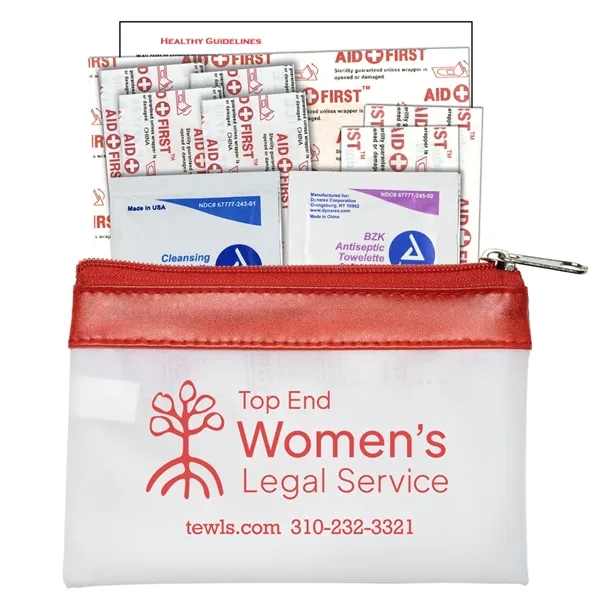 10 Piece First Aid Kit in Zipper Pouch