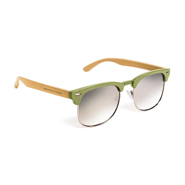 Club Sunglasses Two Tone Frame Metallic Lenses
