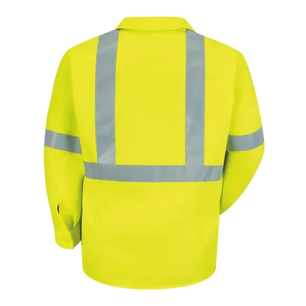 Red Kap Men's High Visibility Safety Long Sleeve Work Shirt - Red Kap Men's High Visibility Safety Long Sleeve Work Shirt - Image 4 of 8