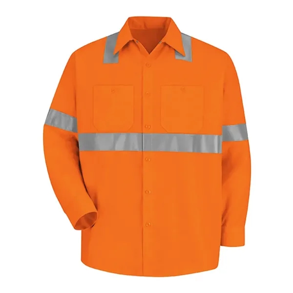 Red Kap Men's Tall High Visibility Work Shirt - Red Kap Men's Tall High Visibility Work Shirt - Image 5 of 8