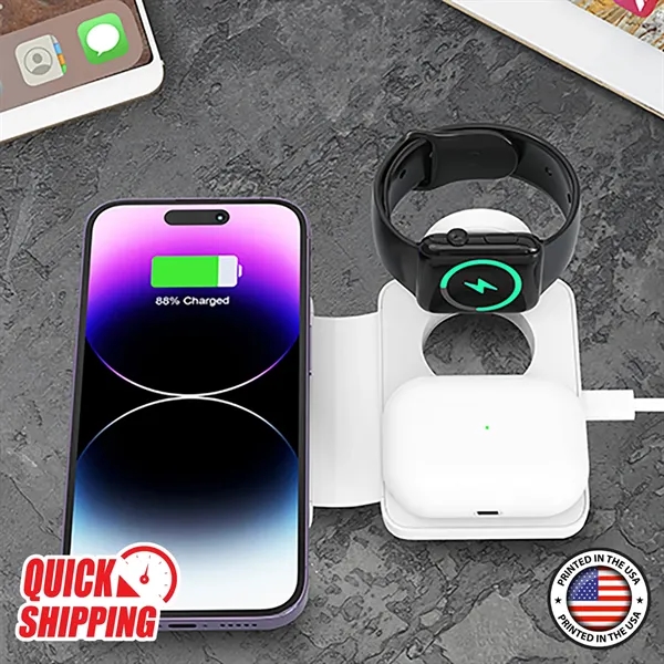 Loop 15W 3 in 1 Magnetic Folding Wireless Charger - Loop 15W 3 in 1 Magnetic Folding Wireless Charger - Image 0 of 6
