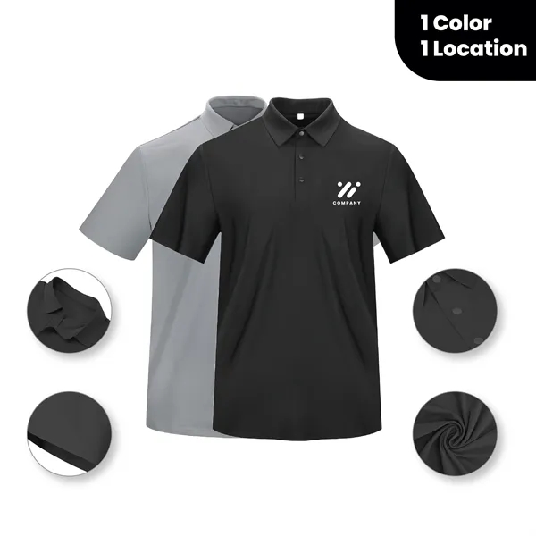 Men's Polo Shirt With Bonded Collar with Logo - Men's Polo Shirt With Bonded Collar with Logo - Image 0 of 1