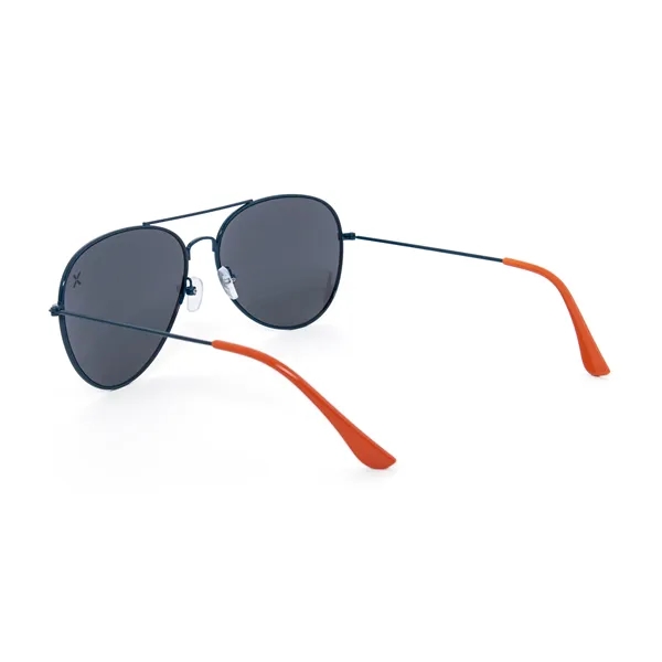 Solid Color Frame with PMS Ear Pieces Aviator Sunglasses