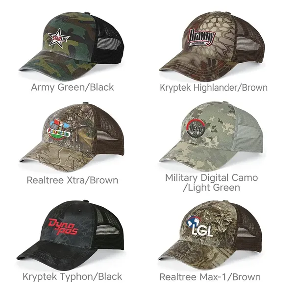 Richardson 111P Camo Washed Trucker Cap - Richardson 111P Camo Washed Trucker Cap - Image 0 of 6