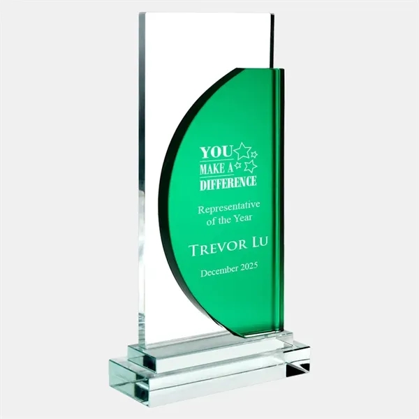 Color Half Moon Award with Clear Base