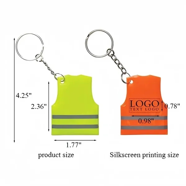 Custom Reflective Safety Vest Keytag - Custom Reflective Safety Vest Keytag - Image 0 of 2