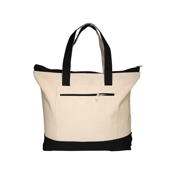 Zippered Cotton Canvas Tote Bag - Zippered Cotton Canvas Tote Bag - Image 2 of 9