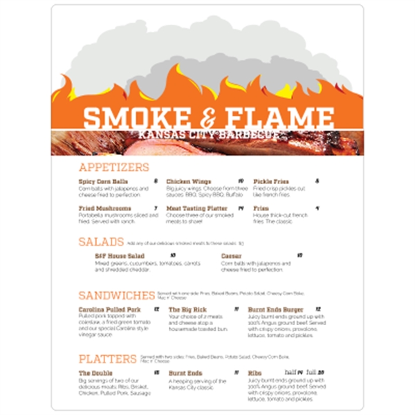 8.375" x 11" Menu - .020" White