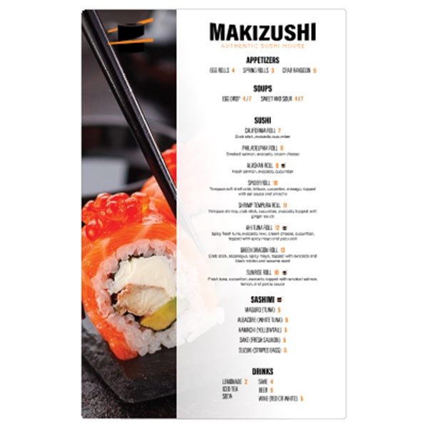 Custom 11" x 17" Menu - .020" White