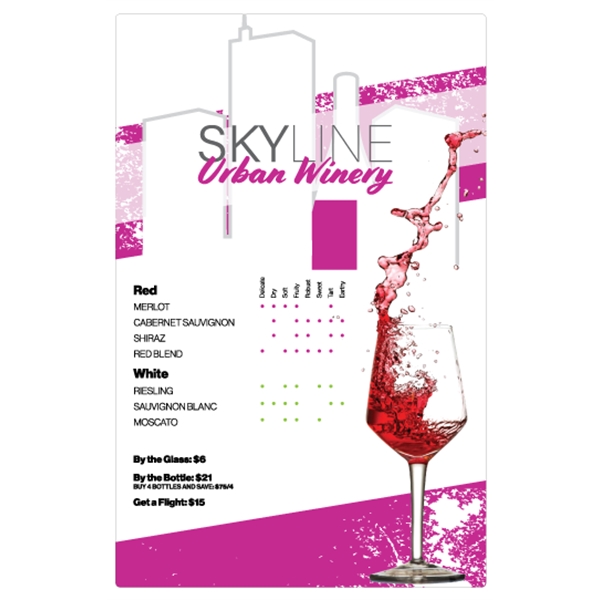 11" x 17" Menu - .030" White