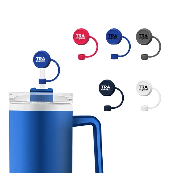 Round Dust-Proof Silicone Straw Toppers - Round Dust-Proof Silicone Straw Toppers - Image 0 of 3