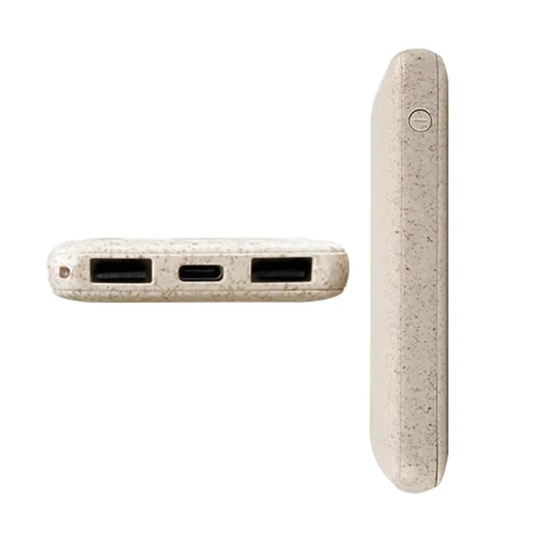5000mAh Eco-Friendly Power Bank with Wheat Straw Housing - 5000mAh Eco-Friendly Power Bank with Wheat Straw Housing - Image 1 of 3