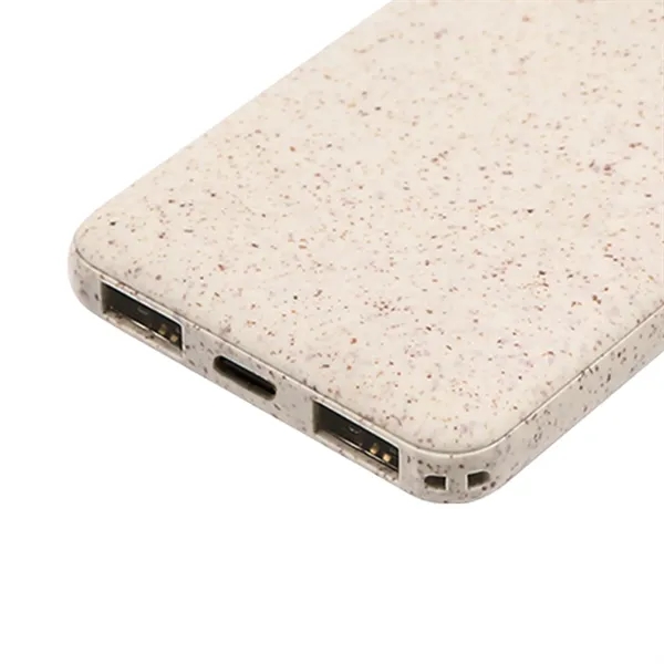 5000mAh Eco-Friendly Power Bank with Wheat Straw Housing - 5000mAh Eco-Friendly Power Bank with Wheat Straw Housing - Image 3 of 3