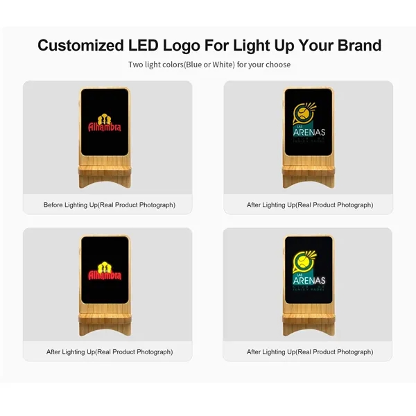 Glowing Light Up Logo 15W Wireless Charger & Phone Stand - Glowing Light Up Logo 15W Wireless Charger & Phone Stand - Image 1 of 5