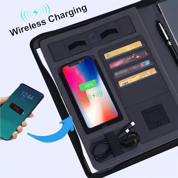 Tech Portfolio with Power Bank and Wireless Charger - Tech Portfolio with Power Bank and Wireless Charger - Image 2 of 5