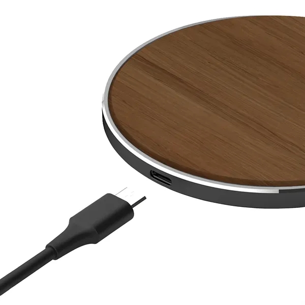 15W QI Certified Walnut Charging Pad - 15W QI Certified Walnut Charging Pad - Image 3 of 5