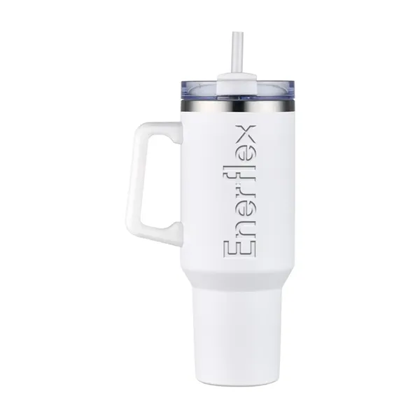 40oz Stainless steel travel mug with handle and straw - 40oz Stainless steel travel mug with handle and straw - Image 0 of 3