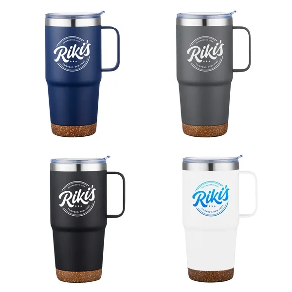 24oz S/S travel mug with cork bottom - 24oz S/S travel mug with cork bottom - Image 1 of 2