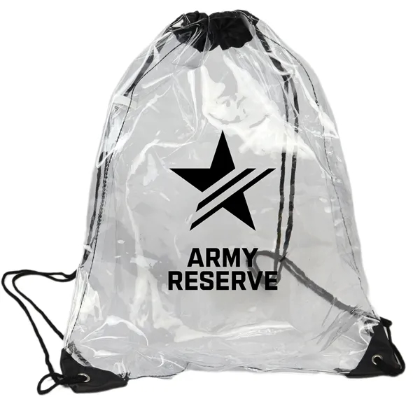 Eco-friendly Clear Waterproof Stadium Drawstring Backpack - Eco-friendly Clear Waterproof Stadium Drawstring Backpack - Image 0 of 10