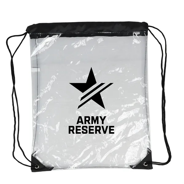 Eco-friendly Clear Waterproof Stadium Drawstring Backpack - Eco-friendly Clear Waterproof Stadium Drawstring Backpack - Image 4 of 10