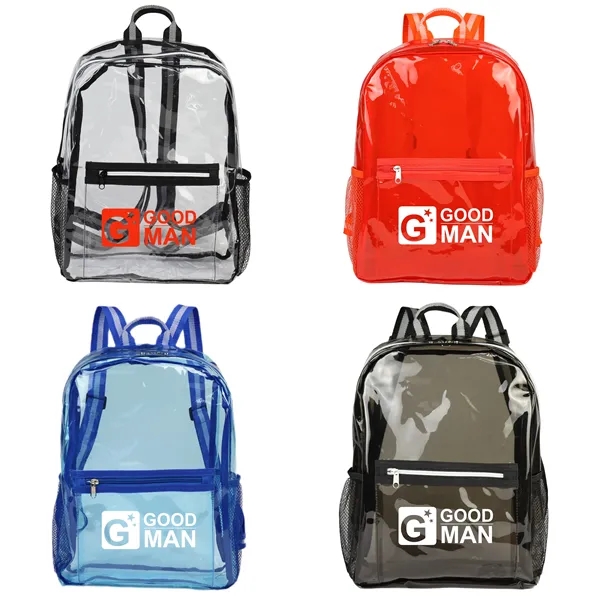 Eco-Friendly Waterproof Clear drawstring Backpack - Eco-Friendly Waterproof Clear drawstring Backpack - Image 1 of 11