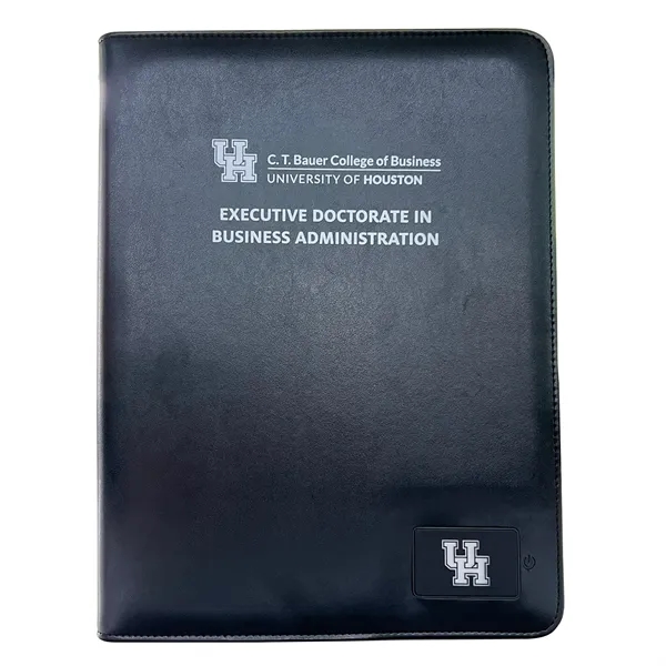 Business Padfolio W/ 5000mah Wireless Charger with LED Logo