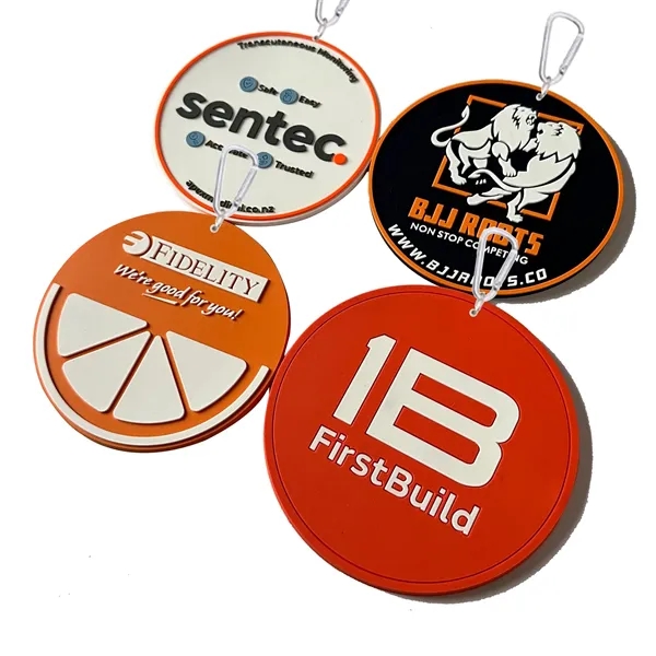 Custom 4" Custom PVC Coasters With Keychain