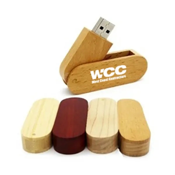 Custom Portable Wood Rotate Memory Stick Flash Drive