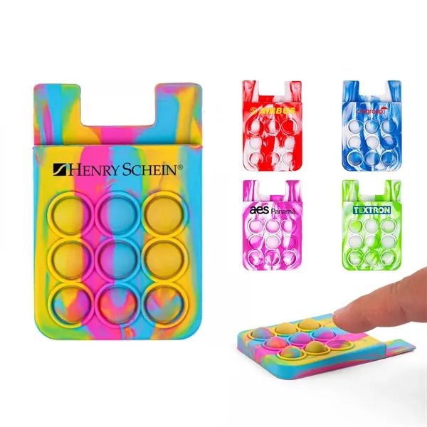 Colorful Fiddle Popper Silicone Phone Wallet