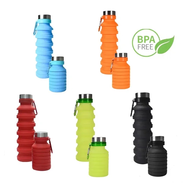 18oz Collapsible Silicone Water Bottle