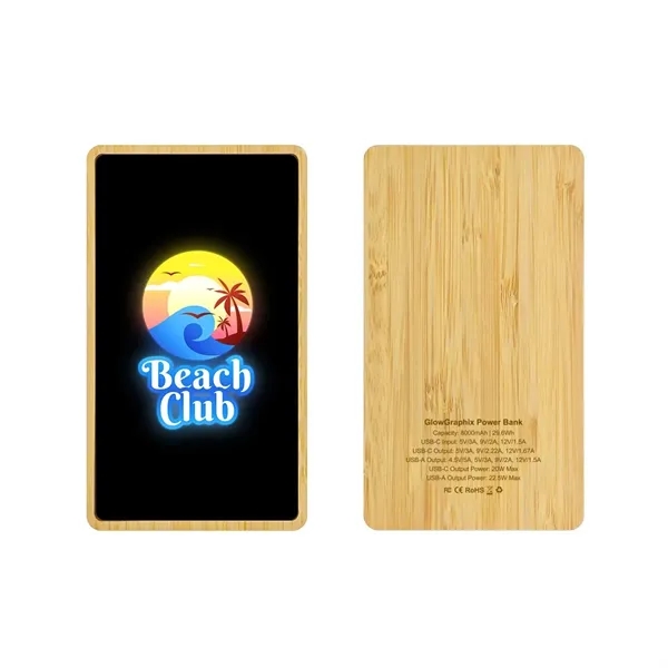 8000mah Lighting Colorful Logo Power Bank Phone Charger
