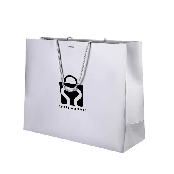 16x6x12'' Matt/Gloss 250GSM White Cardboard Shopping Bag