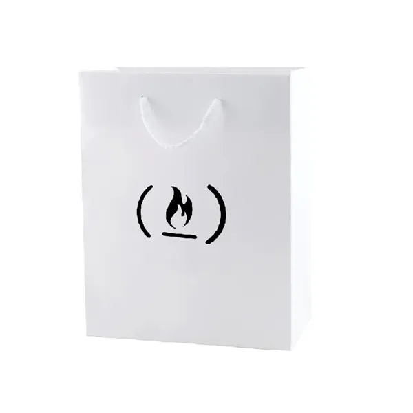 8x4x10'' Matt/Gloss 250GSM White Cardboard Shopping Bag