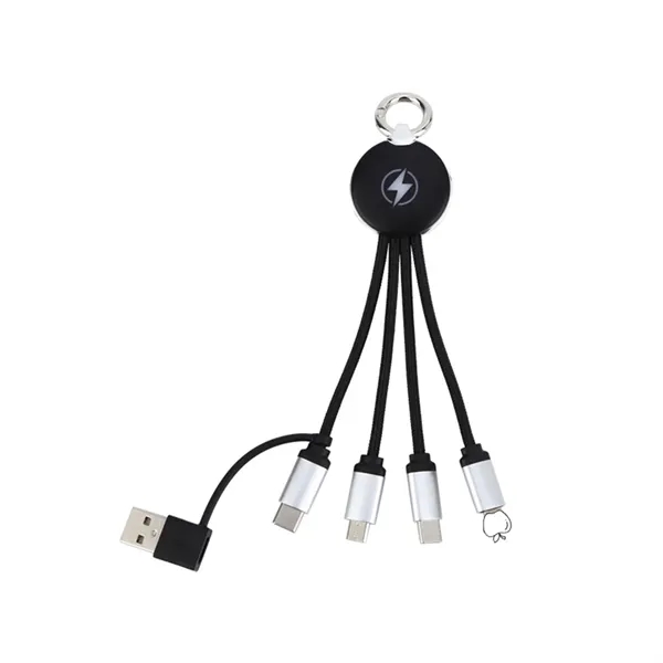 5 In 1 Light Up Braided Cable With Keychain