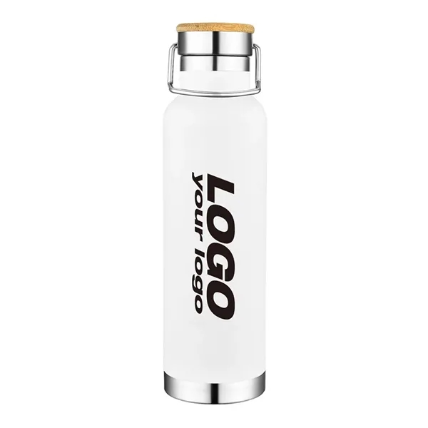 22 oz Water Bottle Vacuum SS Tumbler With Bamboo Lid