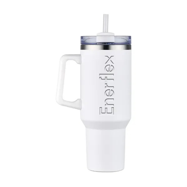 40oz Stainless steel travel mug with handle and straw